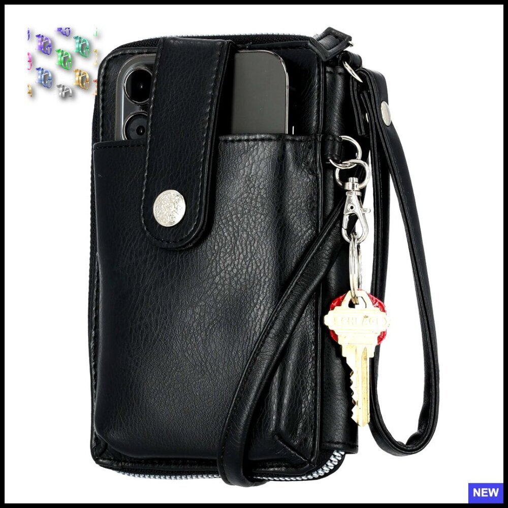 Vegan Leather Crossbody Wallet RFID Blocking Phone Pocket Travel Organizer